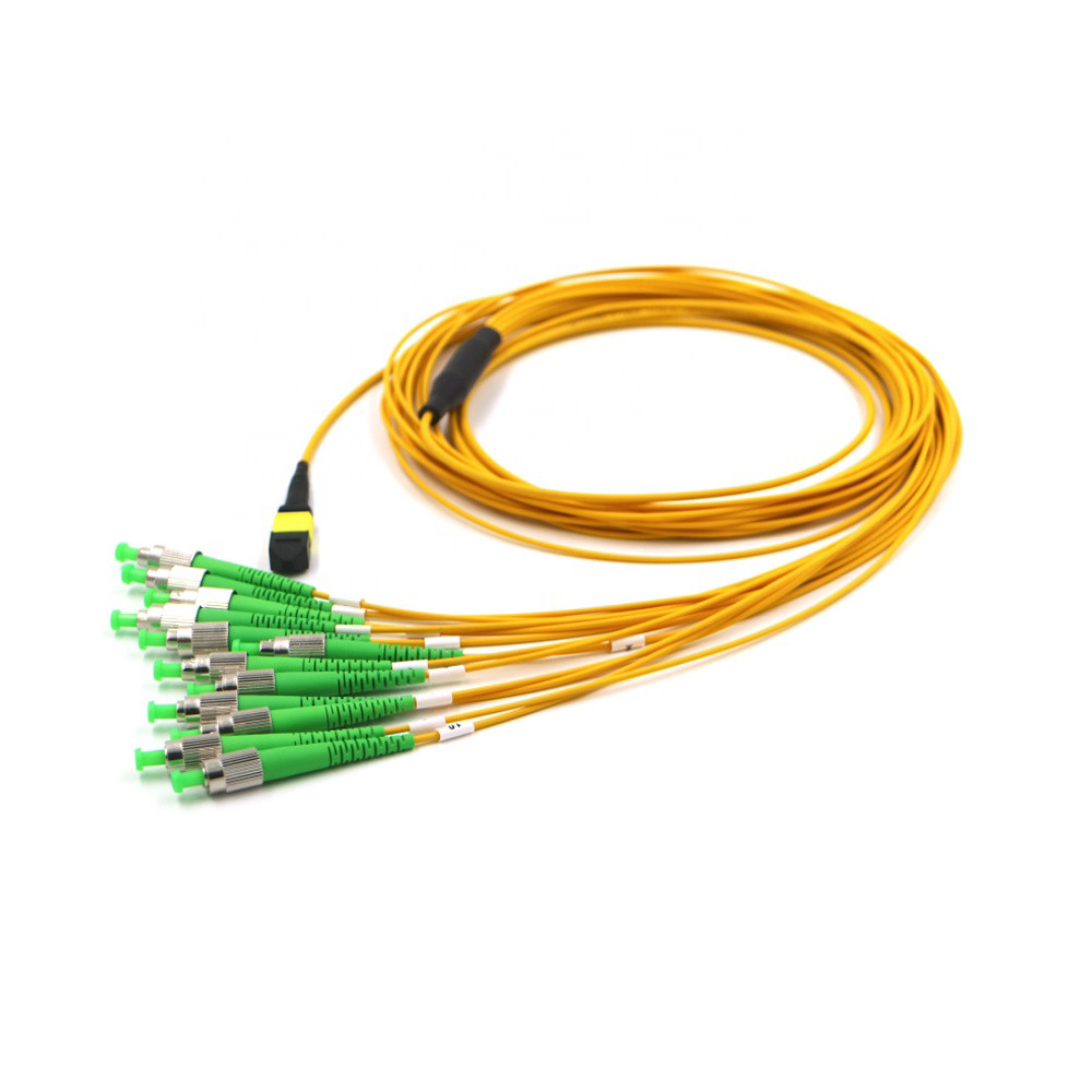 12 Fiber Low Loss Yellow MTP MPO Trunk Cable 1 Meter ST APC Patch Cord 3.0mm