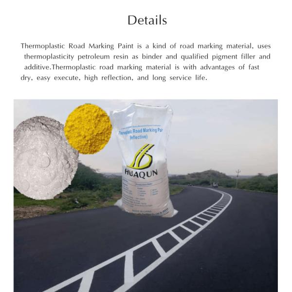 Thermoplastic Road Marking Paint with Adjustable Glass Beads Content for Superior Reflectivity and Fast Drying (3 Minutes)