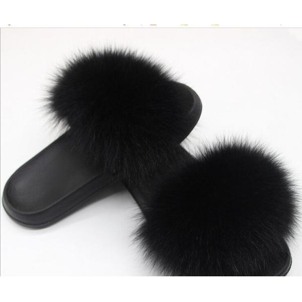 Lenguado suavemente anti real mullido rosado de EVA del resbalón de los deslizadores de la piel de Fox con 5-11 tamaños de Reino Unido