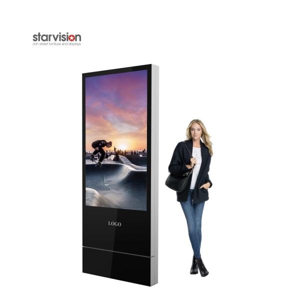75 Inch Advertising Digital Signage Totem Free Standing Aluminum Profile For Airport