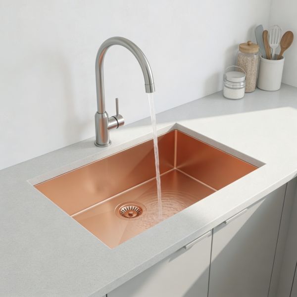 Vintage 16/18 Gauge Rose Gold Sink Apartment Home Modern Vegetable Wash Sinks 32inch Counter Single Bowl Kitchen Sink With Cutting Board