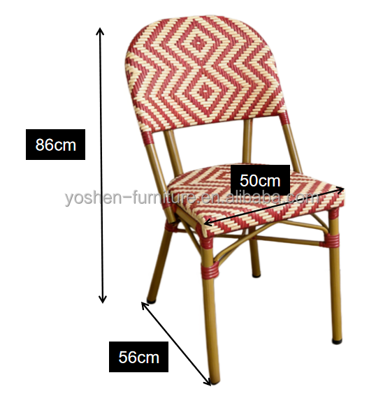 Hot Selling Bamboo Style Chair Resort Deck Rattan Wicker Chair Outdoor Patio Aluminum Dining Chair