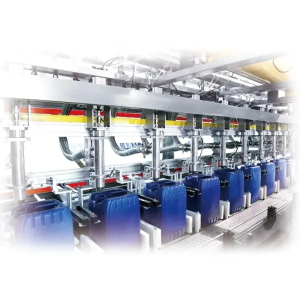 Intelligent Automatic Pneumatic Square Pail Filler Sealer Capper & Labeler for Glass/Plastic Bottles 5-30 Liters
