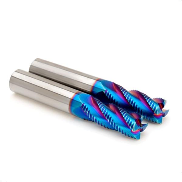 4 Flutes Solid Carbide End Mill HRC65 Rough For Roughing Machine Tools