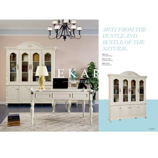 white wooden 4 doors glass cabinet