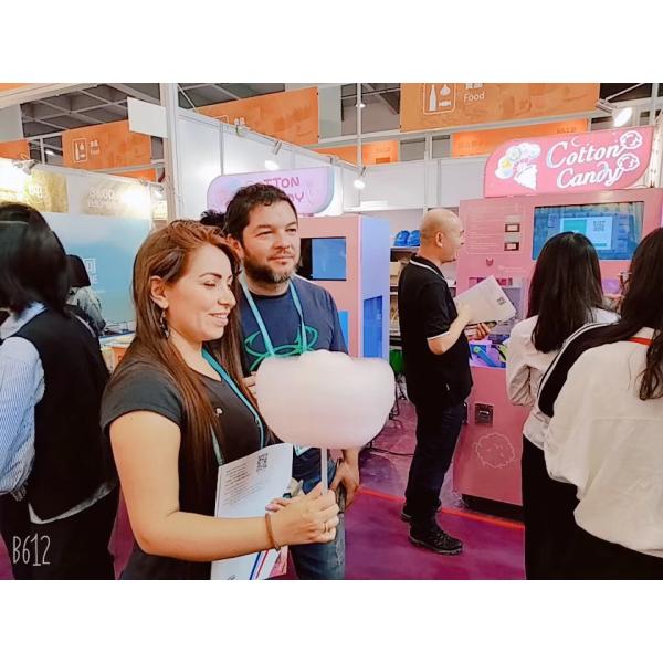 Full Automatic Coin Operated Cotton Candy Making fairy Floss Flower Vending Machine with Super Touch Advitisement Screen