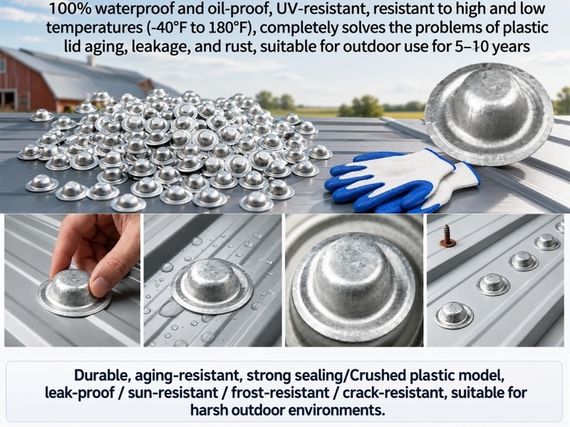 Galvalume Waterproof Roofing Screw Caps For Metal Roofing Prevent Leaks UV Resistant