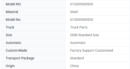Conjunto de bandeja de ventilador de piezas de motor de camión de servicio pesado para Futon Auman Hearvy Truck Parts 612600060926