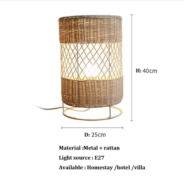 Handmade Led rattan wicker floor lamp For Living Room Decoration
