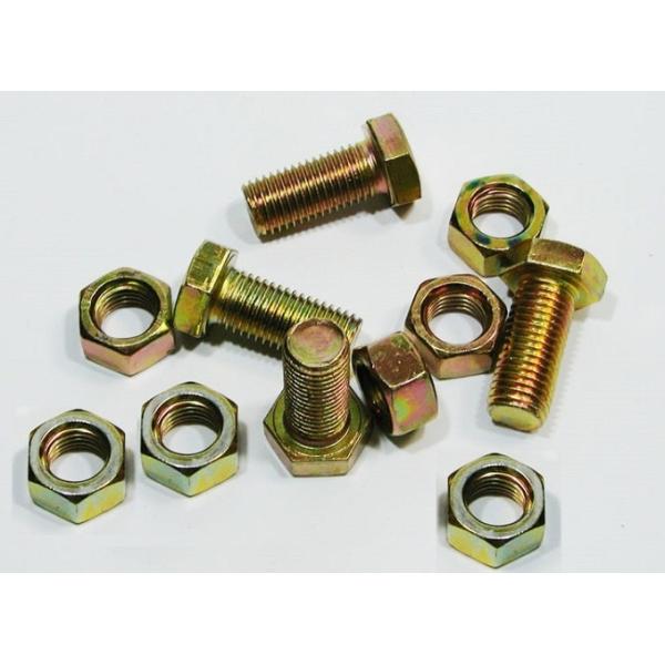 Carbon Steel Fastener , Colorful Zinc Plated / Galvanized Hex Bolts