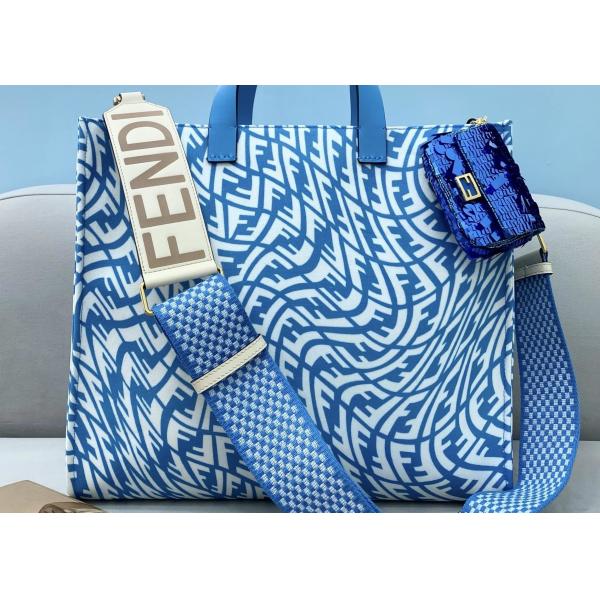 Lady Blue 3D Effect Shopping Psychedelic Tote Bag Capsule Series