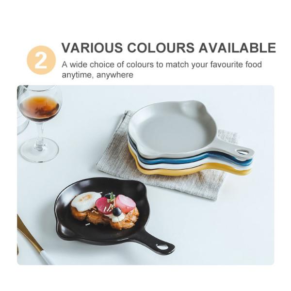 The Nordic Style Ceramic Baking Dishes with Single Handle 5CM Size and Custom Logo