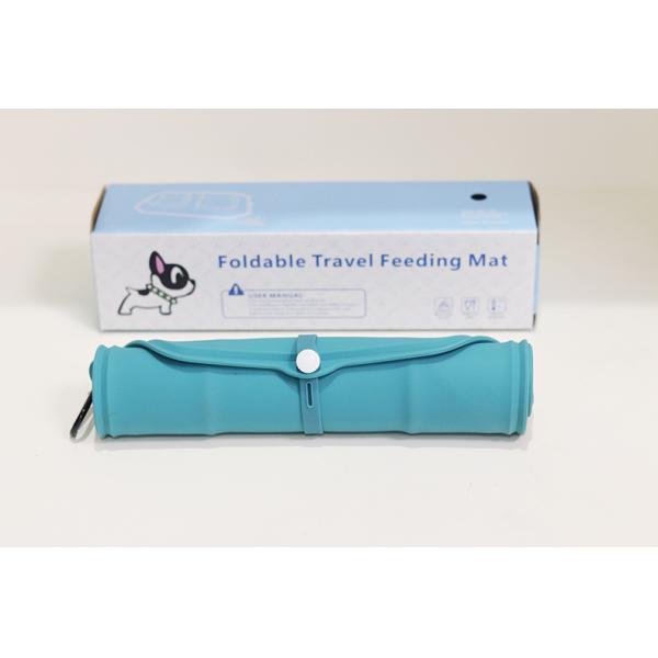Outdoor Folding Double Bowl Pet Travel Silicone Dog Bowl with Anti-slip Silicone Mat