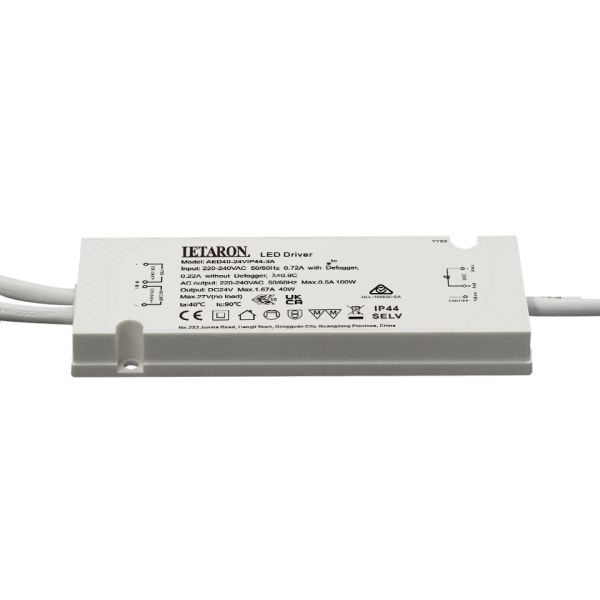 IP44 Waterproof Led Driver Slim Led Transformer 40w 24vdc