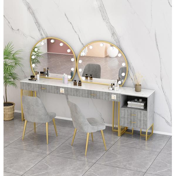 Nordic Standing Hollywood Mirror And Desk Dressing Table With Drawers