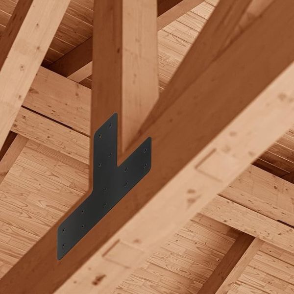 Durable Steel Material T Post Timber Bracket with Black Powder-Coated Finish for Versatile Connectivity