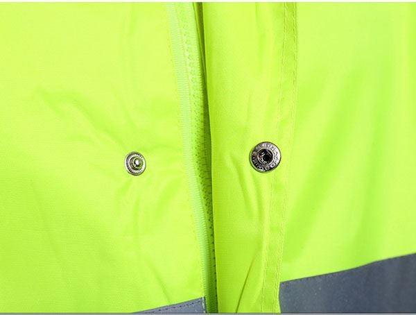 Reflective Raincoat, Classic Raincoat Waterproof Hi Vis Reflective Long Rain Jacket ANSI Class 3 Yellow, 4X-Large