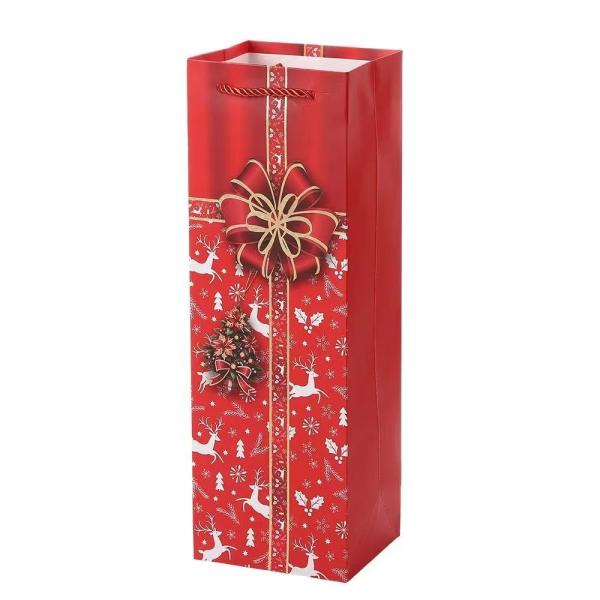 Customized Paper Bags Printed with Your Own logo Christmas Paper Gift Bags for Wine Packaging