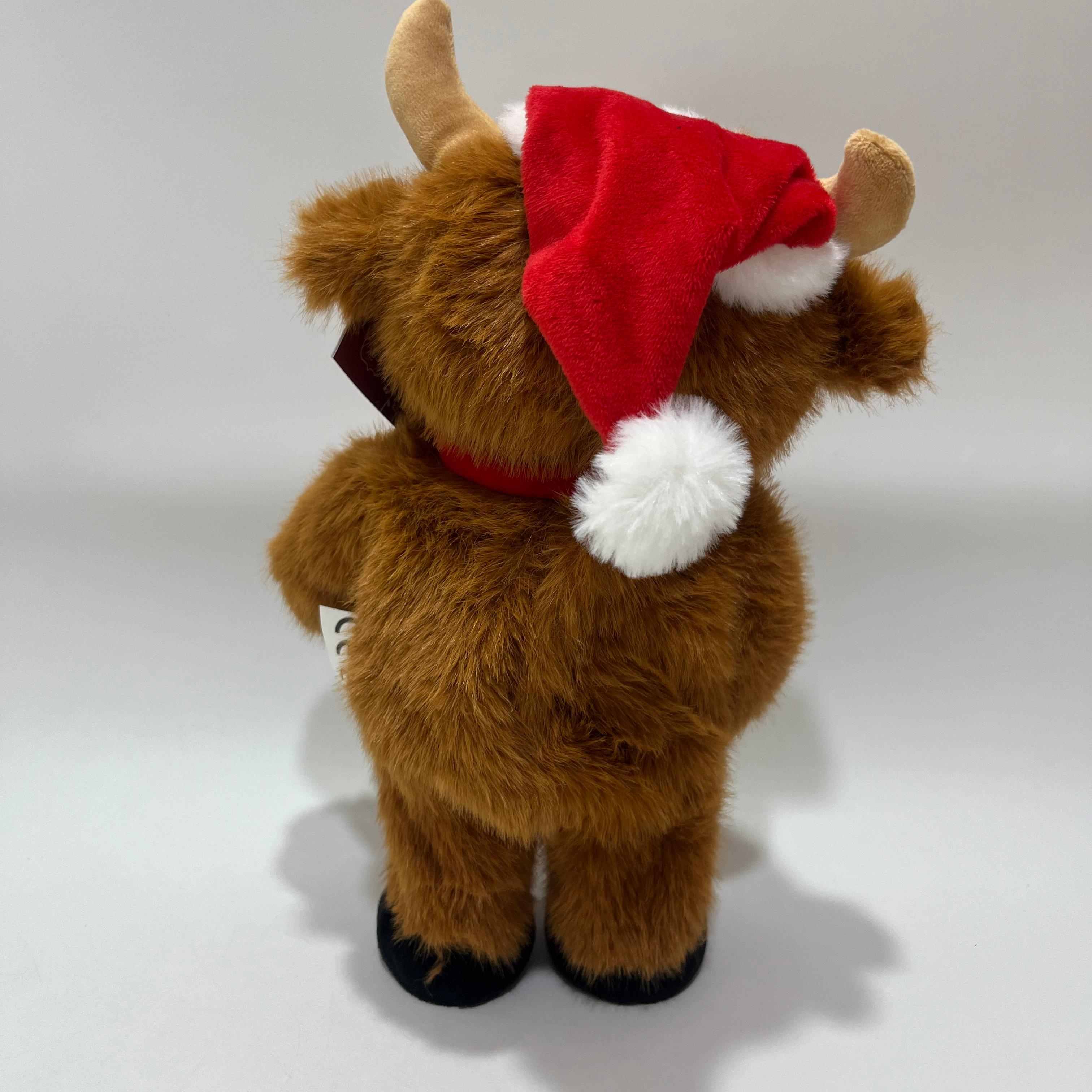 Singing & Dancing Christmas Highland Cow Plush Toy Musical Animated Stuffed Animal Christmas Highland Cow Doll
