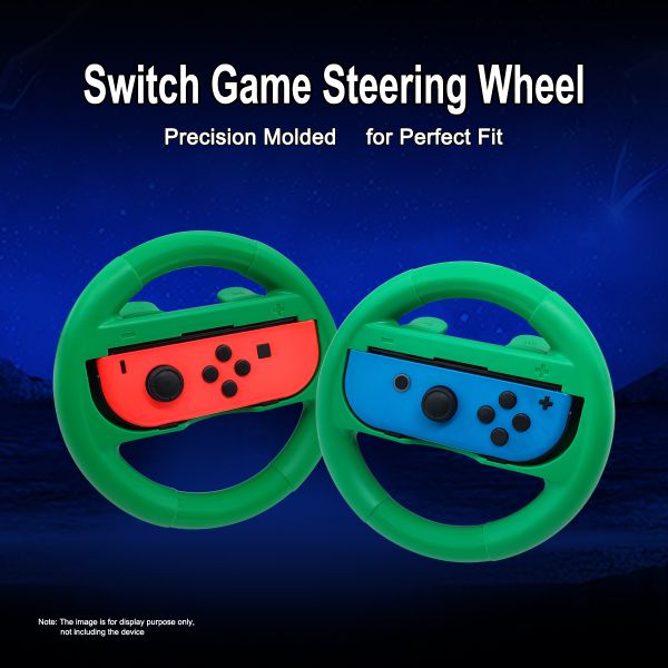 2 in 1 Durable ABS Easily Handle Steering Wheels for Nintendo Switch & OLED Joy-Con Racing Game Controller