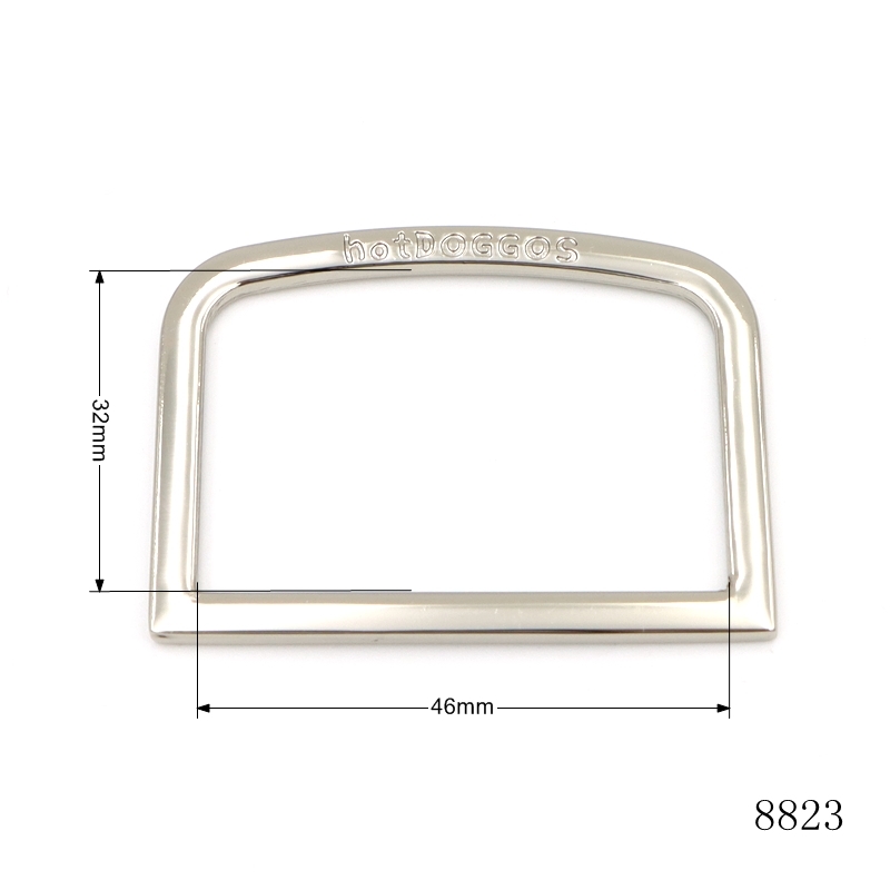 46mm Leather Bag Hardware Strap Buckle Custom Engraved Logo Metal D Ring for Pet Collar
