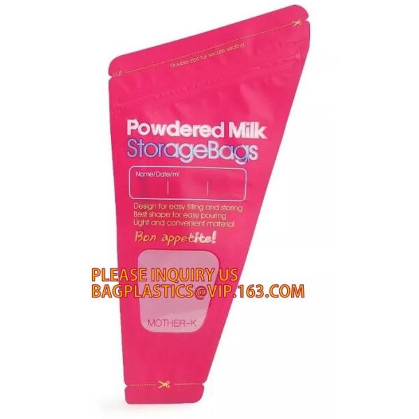 wholesale food pouch zipper bpa free plastic standing up breast baby milk storage bags,200ml double zipper breast milk b