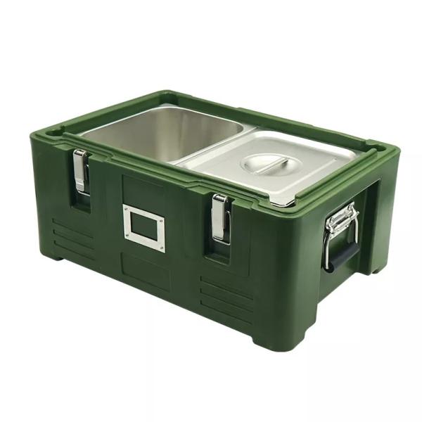 o PE da carga da parte superior 30L isolou a caixa Thermo do alimento com a bandeja interna de aço inoxidável da GN