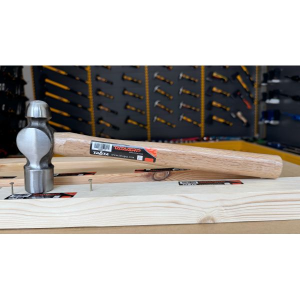 Ball pein hammer with wooden handle