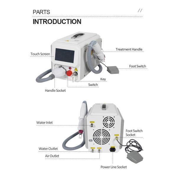 4 Wavelengths Picosecond ND Yag Laser Tattoo Removal Machine Portable