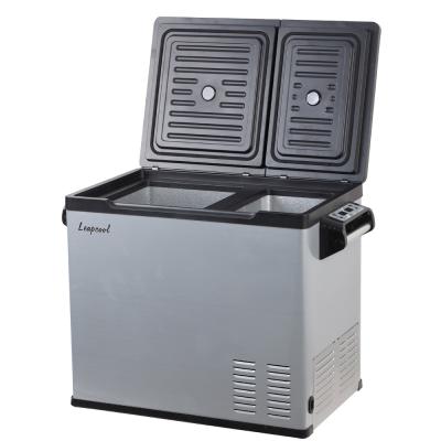 Frigorífico de carro de temperatura dupla de 50L com várias funções perfeito para piqueniques e em casa