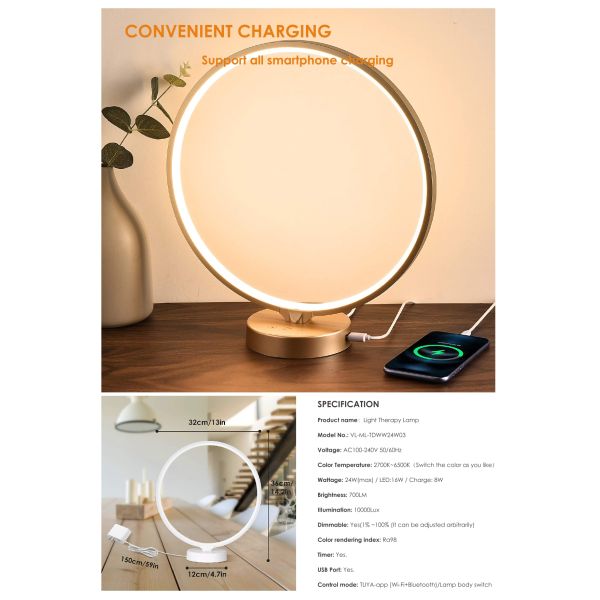 Touch Control Daglicht Lamp USB Charging Table Sun Lamp Dimmable