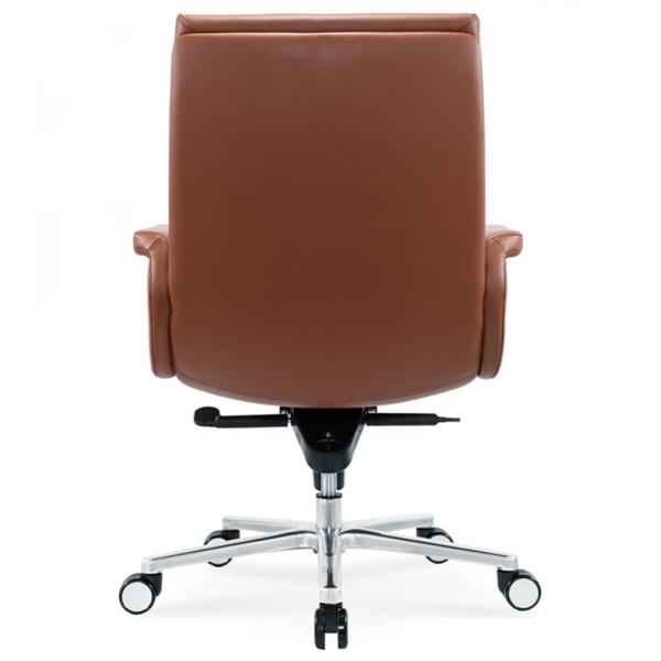 Cadeira de escritório ergonômica Roda de cromo flexível conveniente de couro giratório PU Chefe gerente Cadeira de pessoal Massagem giratória moderna