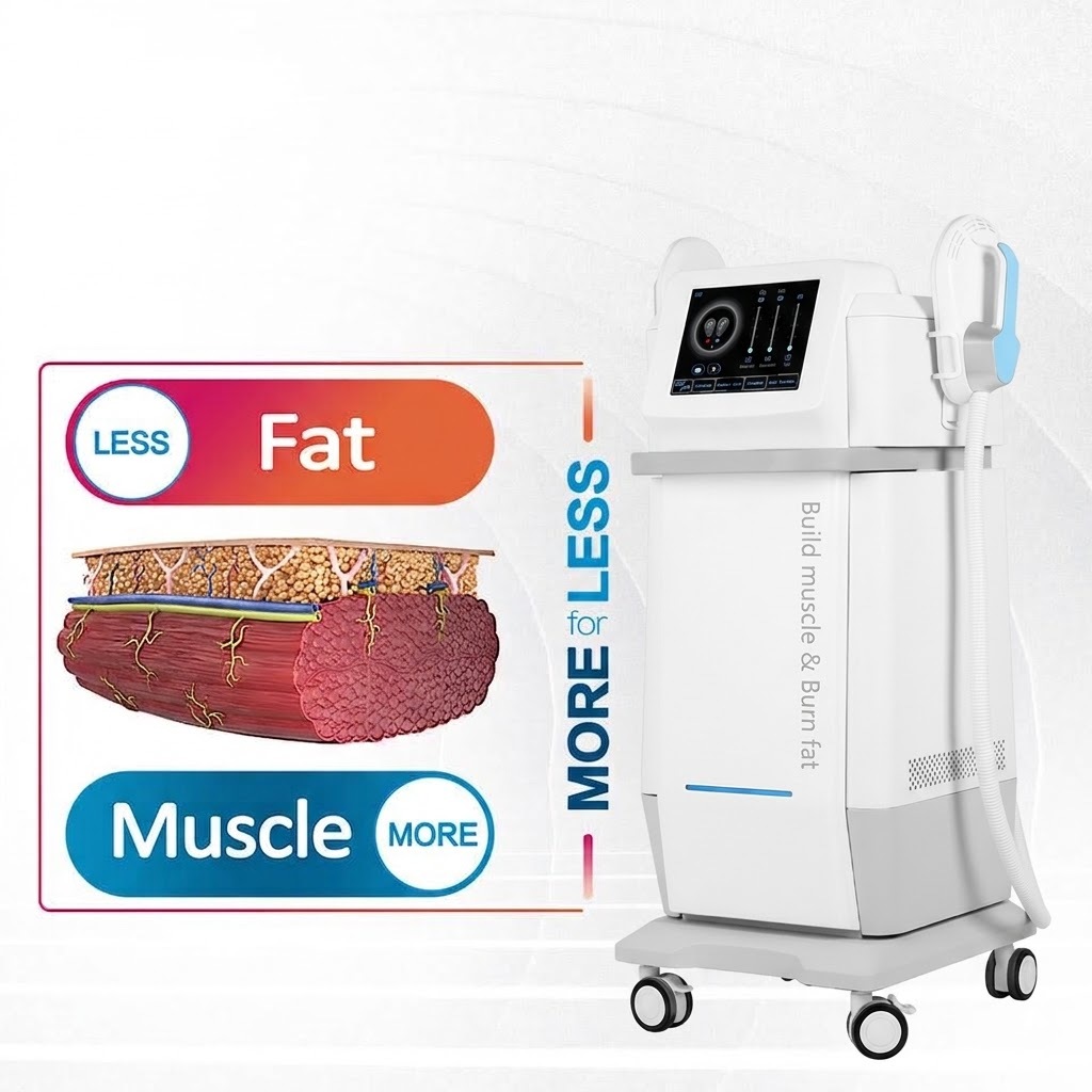 4 Handles Muscle Stimulator EMS Slimming Machine No Side Effects And Painless