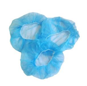 Waterproof Disposable Bouffant Caps Soft Non Irritating Clean Room Head Cover