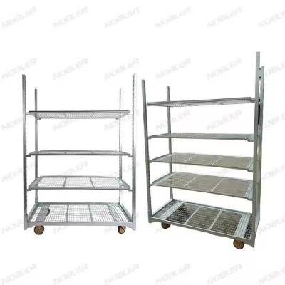 PP Caster Easy Assemble Durable Burly Waterproof Bud Room Danish Trolley Shelves