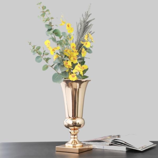 New style classical gold metal flower vase stand wedding decoration centerpieces