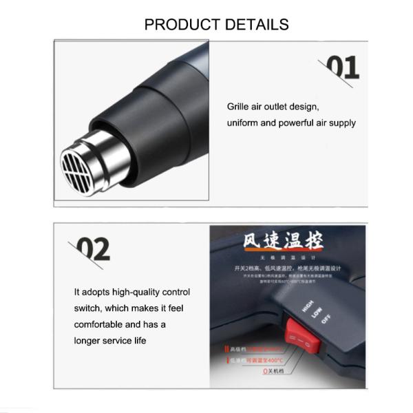 Industrial Grade 2000W Hot Air Gun Heat Tool for Soft Ceramic 220v 110v 230V Original