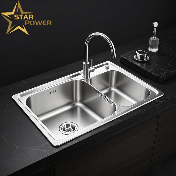 304 Stainless Steel Single And Double Sink Integrated Molding Thickening And Deepening Icrease Wire Drawing