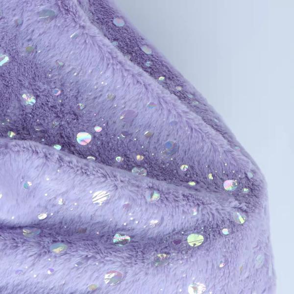 DDP USA Recycled China Manufacturer Wholesale Fashion Fluffy Multicolor Bronzing Fabric Poly Fleece Fabric Foil Rolls