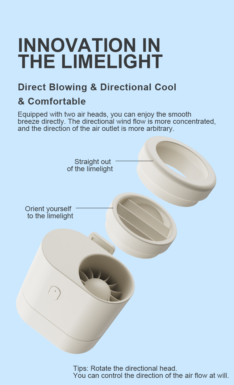 Factory Direct Hat Umbrella Waist Collar Multi-Position Clip Custom Logo Appearance Packaging Clip-On Portable Waist Fan