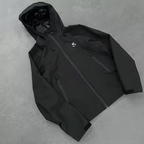 Veste à capuche à capuche zippée en polyester personnalisée Veste de mode étanche en nylon pour poche zippe de haute qualité Logo Veste pour hommes