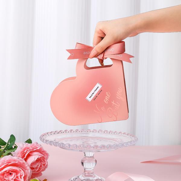 Romantic Valentine'S Day Portable Gift Box Couple Ring Storage Jewelry Gift Box Chinese Valentine'S Day Heart-Shaped Jewelry Packaging Box