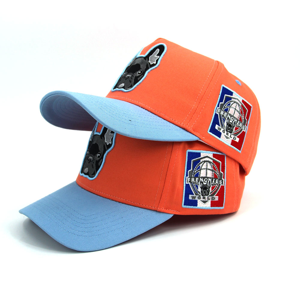 Flat Brim Baseball Hat Two tone Customize Embroidered 5 panel Mid Profile 3D Patch Embroidered Custom Cotton Sport