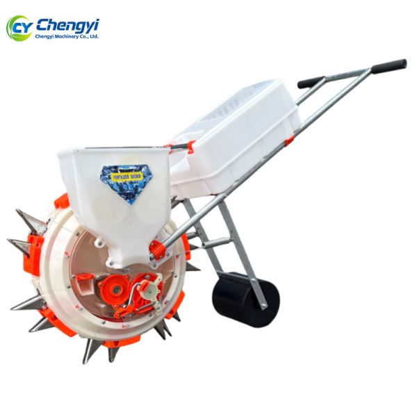 Manual Seeder Machine With Fertilizing Walking Row Drill Portable Combined Sowing Equipment