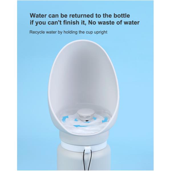 Dispensador de botellas de agua para perros para exteriores de 550 ml de 19 onzas, de color blanco, plegable, alimentador de agua para perros