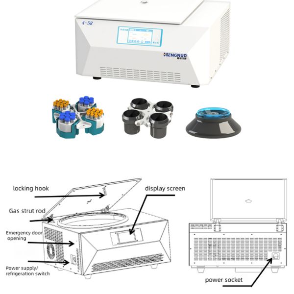 4-5R Refrigerated High-speed Centrifuge 750ml x 4 Rotor for Labs
