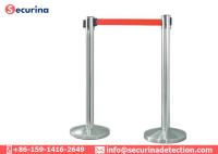 Barreiras de segurança retráteis da maneira exterior de aço inoxidável da fila do metal dos postes de amarração da segurança