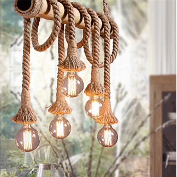 Vintage Rope pendant light Personality Loft  for Kitchen Cafe Bar Decor bamboo pendant light(WH-VP-74)