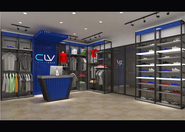 Casual Wear Shop Clothing Display Case , Brand Unique Design Clothes Hanger Stand