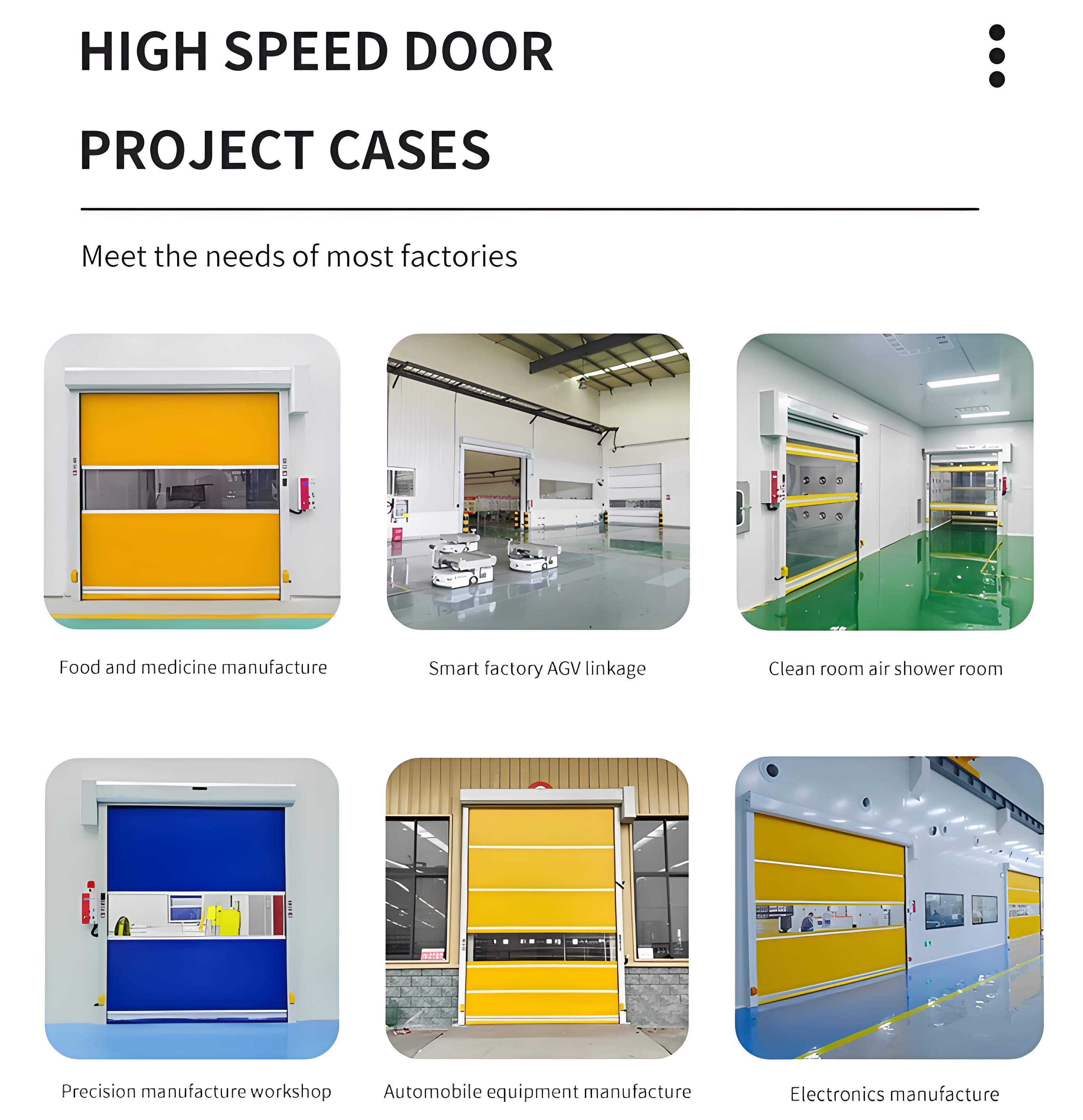 Thermal Insulated PVC Fast High Speed Roll Up Door Customizable Sizes Windproof